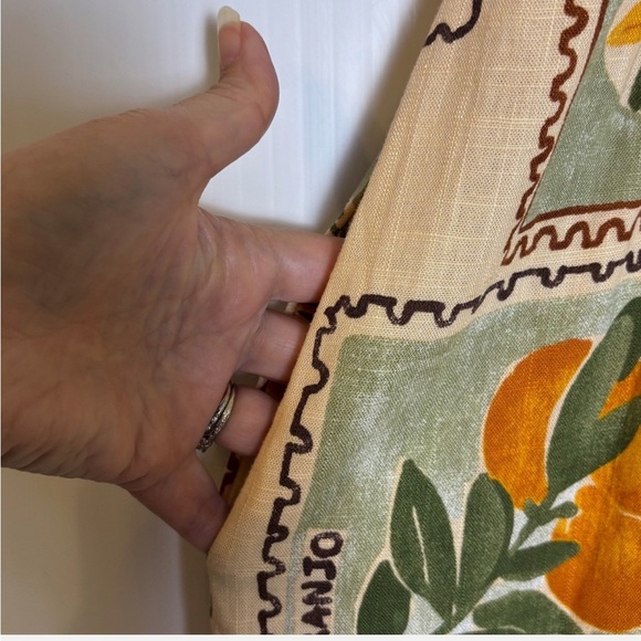 NWT Paper Heart Maxi Dress XS Peach Floral Stamp Linen Blend Garden Plants Boho - Picture 3 of 11